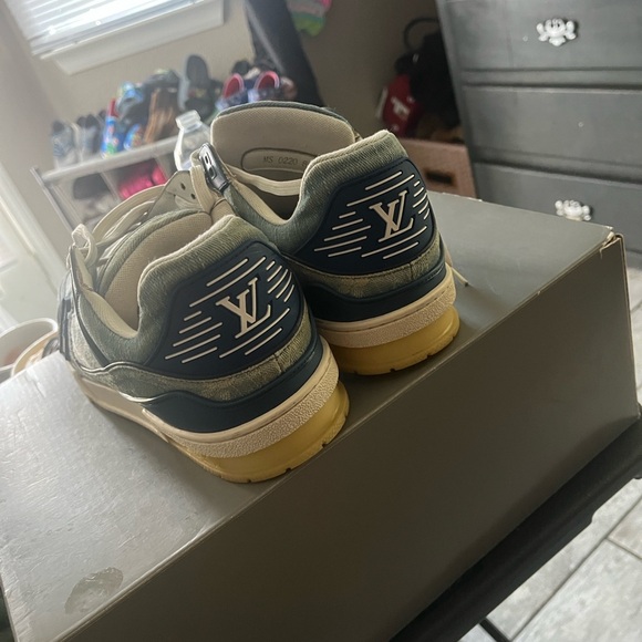 Louis Vuitton Men's Denim Blue Sneakers - Picture 3 of 5